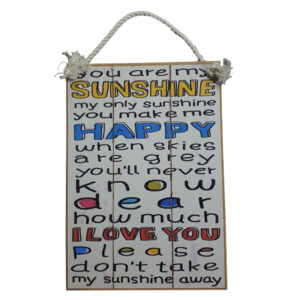 Country Printed Quality Wooden Sign with Hanger YOU ARE MY SUNSHINE Plaque New