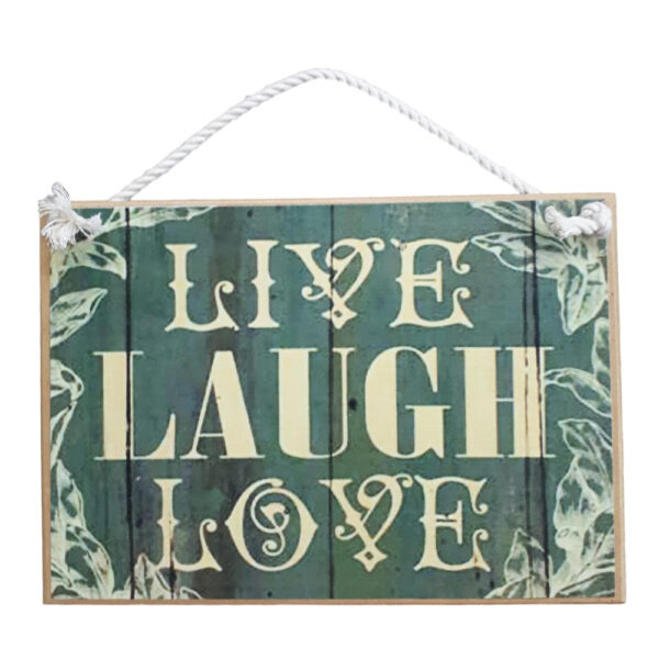 Country Printed Quality Wooden Sign LIVE LAUGH LOVE Plaque New