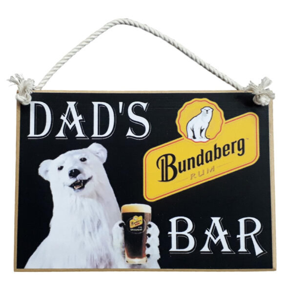 Country Printed Quality Wooden Sign with Hanger DADS BUNDY RUM BAR Plaque New