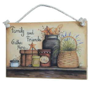 Country Printed Quality Wooden Sign Family And Friends Prim Plaque New