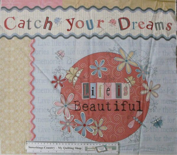 Patchwork Quilting Sewing Fabric LIFE JOURNEY BEAUTIFUL DREAMS Cotton Panel 60X110CM