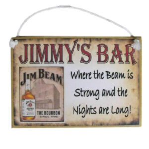 Country Printed Quality Wooden Sign Jim Beam Bar Personalized Plaque New