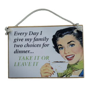 Country Printed Quality Wooden Sign With Hanger 2 Choices For Dinner Plaque New