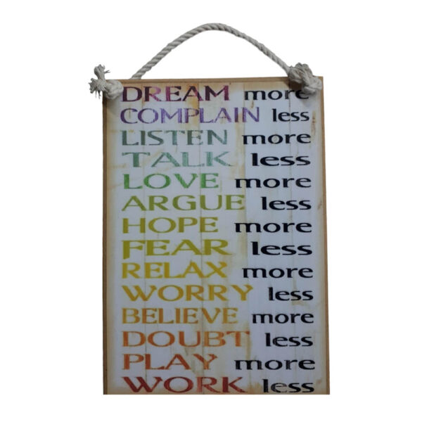 Country Printed Quality Wooden Sign Dream Complain Listen Plaque New