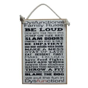 Country Printed Quality Wooden Sign Dysfunctional Family Plaque