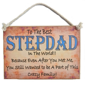 Country Printed Quality Wooden Sign STEPDAD Funny Inspiring Plaque Fathers Day New