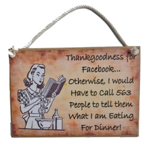 Country Printed Quality Wooden Sign THANK YOU FACEBOOK Funny Inspiring Plaque