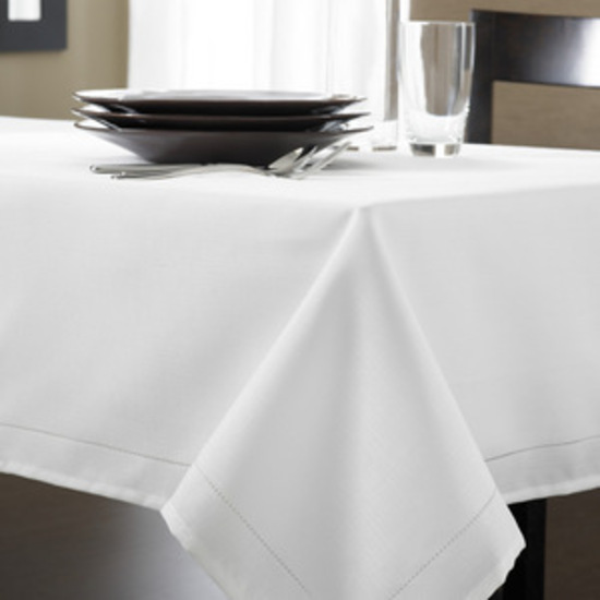 French Country Table Cloth HEMSTITCH Tablecloth WHITE Assorted Sizes New