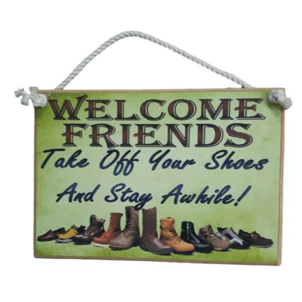Country Printed Quality Wooden Sign TAKE OFF YOUR SHOES Inspiring Plaque New