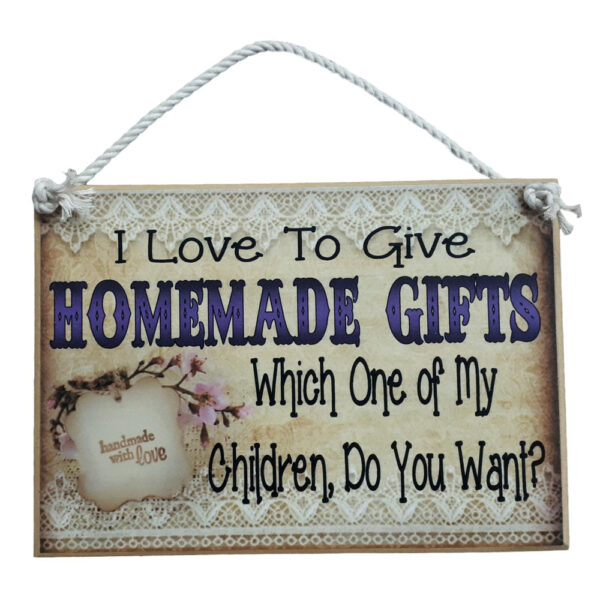 Country Printed Quality Wooden Sign I Love Homemade Gifts Inspiring Plaque New