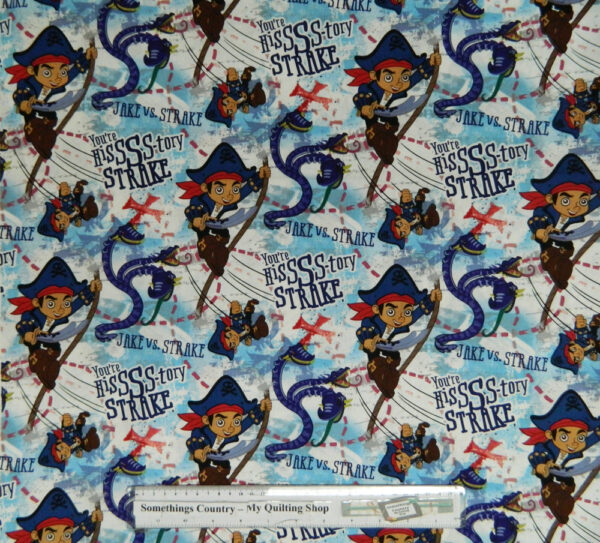 Patchwork Quilting Fabric DISNEY'S CAPTAIN JAKE Material Cotton FQ 50X55cm NEW