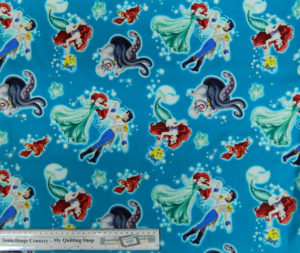 Patchwork Quilting Fabric DISNEY'S LITTLE MERMAID Material Cotton FQ 50X55cm NEW