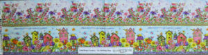 BIRDHOUSE GARDENS Borders Patchwork Quilting Sewing Fabric Panel 30x110cm 2rows