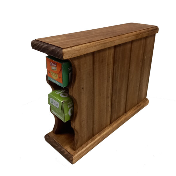 Handmade Wooden Kitchen Wrap Holder Box Alfoil Cling Wrap Bake Timber
