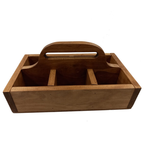 French Country Handmade Wooden BBQ Caddy Cutlery Holder