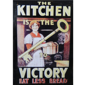 French Country Vintage Tin Sign KITCHEN VICTORY EAT LESS BREAD Wall Art New