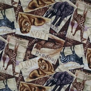 Patchwork Quilting Fabric AFRICAN SAFARI TRAVELS NEW Material Cotton FQ 50X55cm