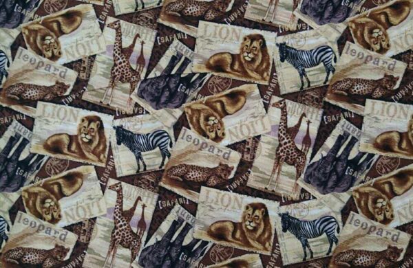 Patchwork Quilting Fabric AFRICAN SAFARI TRAVELS NEW Material Cotton FQ 50X55cm