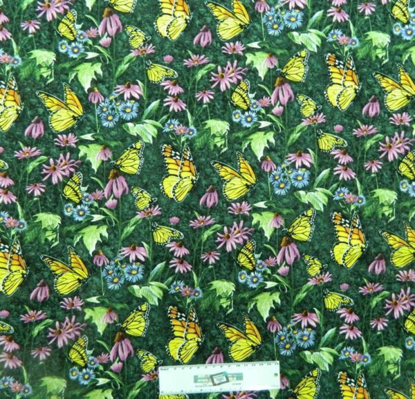 Patchwork Quilting Fabric BUTTERFLY GARDEN Sewing Material FQ 50X55cm