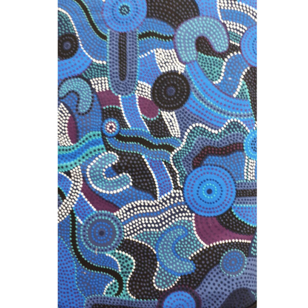 Patchwork Quilting Fabric ABORIGINAL DOTS BLUES Sewing Cotton FQ50X55cm NEW