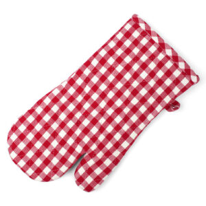 Gingham Check Kitchen Oven Gloves Set of 2 Assorted Colours New