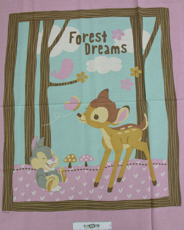 Country Patchwork Quilting Fabric DISNEY BAMBI & THUMPER LG Panel 90 x 110cm New