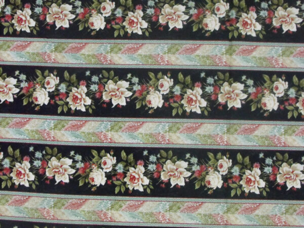 Quilting Patchwork Cotton Sewing Fabric BELLA FLORAL BORDER 50x55cm FQ NEW Material www.somethingscountry.com