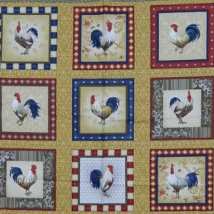 Quilting Patchwork Fabric Sewing Cotton ROOSTER INN Panel 60x110cm New www.somethingscountry.com
