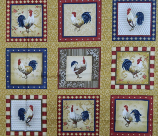 Quilting Patchwork Fabric Sewing Cotton ROOSTER INN Panel 60x110cm New www.somethingscountry.com