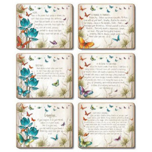 Country Inspired Kitchen BUTTERFLY WISHES Cinnamon Cork backed Placemats or Coasters Set 6