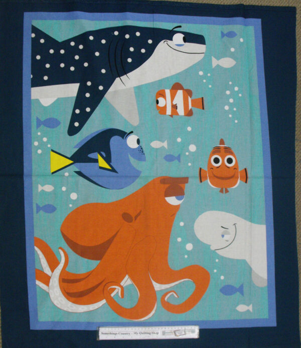 Country Patchwork Quilting Fabric FINDING DORY NEMO Panel 90x110cm New Material