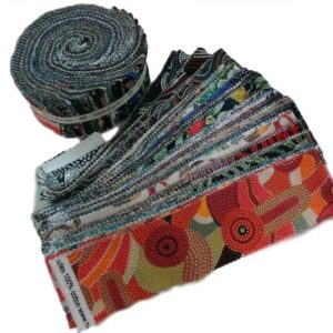 Patchwork Quilting 2.5inch strips Jelly Roll AUSSIE & ABORIGINAL PRINTS Fabric New
