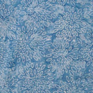 Quilting Patchwork Sewing Batik BABY BLUE PETALS Cotton 50x55cmFQ NEW