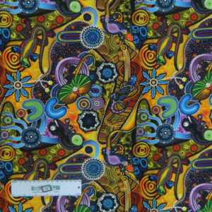 Quilting Patchwork Sewing Fabric GOANNA WALKABOUT Allover Cotton 50x55cmFQ NEW