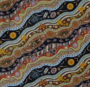 Quilting Patchwork Sewing Fabric ABORIGINAL MALLAWA Cotton 50x55cmFQ NEW