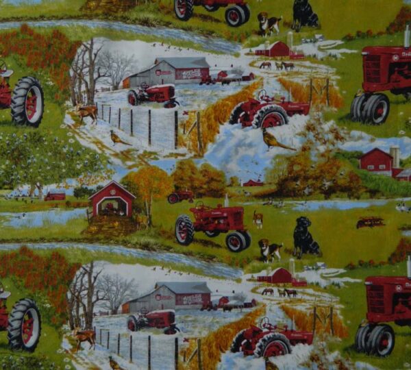 Quilting Patchwork Sewing Fabric FARMALL TRACTOR SEASONS Cotton 50x55cm FQ NEW
