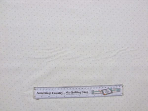 Quilting Patchwork Sewing Fabric GENTLE GARDEN WHITE WITH GREEN SPOTS 50x55cmFQ NEW