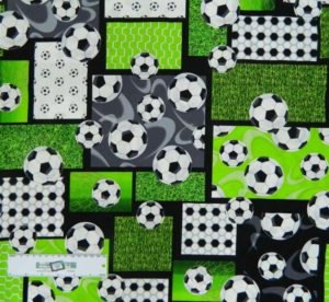 Patchwork Quilting Sewing Cotton Fabric SOCCER/FOOTBALL 50x55cm New