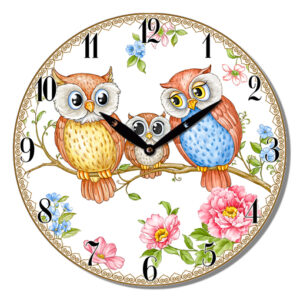 Clock French Country Vintage Inspired Wall Clocks Time OWLS BIRDS 29cm NEW