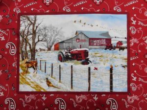 Patchwork Quilting Sewing Fabric FARMALL TRACTOR CUSHION Panel 90 x 110cm New Material