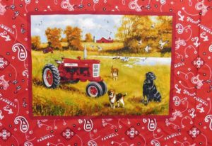 Patchwork Quilting Sewing Fabric FARMALL TRACTOR CUSHION Panel 90 x 110cm New Material