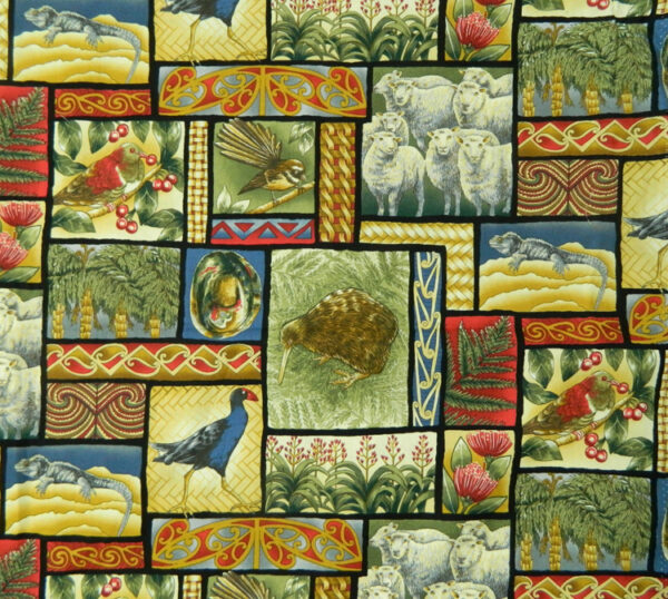 Quilting Patchwork Sewing Cotton Fabric NEW ZEALAND KIWIS 50x55cm FQ NEW