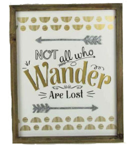French Country Vintage Inspired Wall Art Wooden ALL WHO WONDER Large Sign NEW
