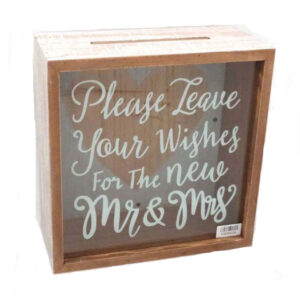 Decorative Wooden with Acrylic Front WISHING WELL Wedding Engagement Card Box NEW