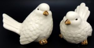 French Country Ornamental Set of 2 Birds CREAM Collectable Gift Idea New