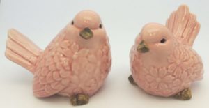 French Country Ornamental Set of 2 Birds PINK Collectable Gift Idea New