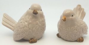 French Country Ornamental Set of 2 Birds MUSHROOM Collectable Gift Idea New