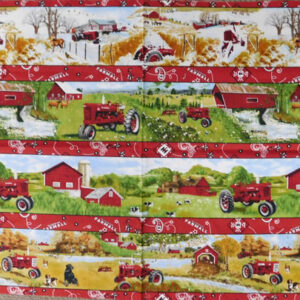 Patchwork Quilting Sewing Fabric FARMALL TRACTOR SEASONS Panel 60x110cm New