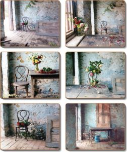 Country Inspired Kitchen BLUE ROOM Cinnamon Cork backed Placemats/Coasters Set 6
