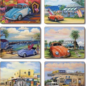 Country Inspired Kitchen VW BUGS Cinnamon Cork backed Placemats/Coasters Set 6